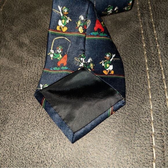Vintage Mickey Unlimited Navy‎ Blue Fishing Necktie - Picture 3 of 5